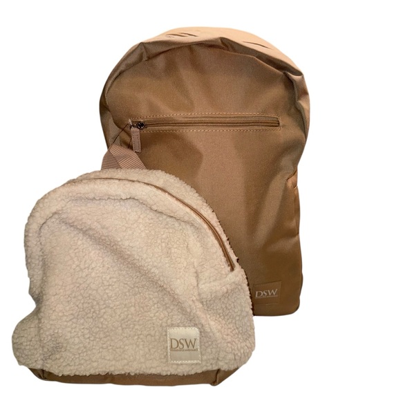 DSW Handbags - Tan and Cream Backpack Duo NWT